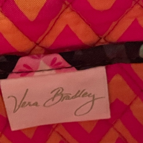 Vera Bradley Ziggy Zinnia Tote Bag Quilted Floral Shoulder Bag Black Multicolor - Picture 15 of 16